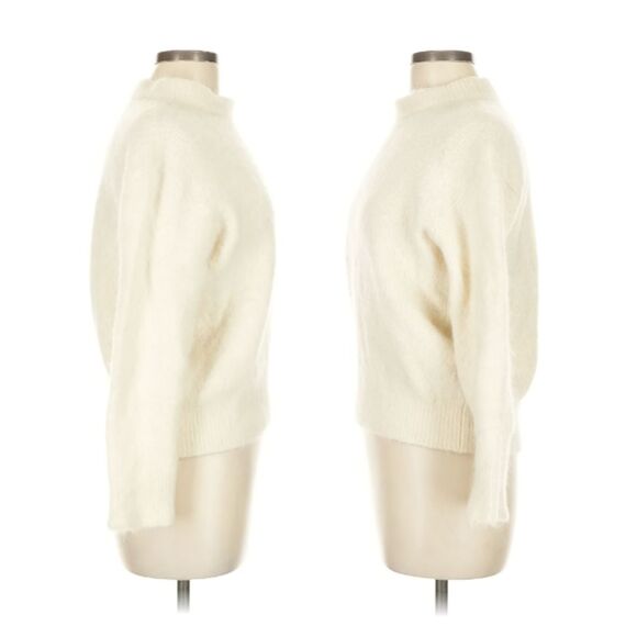 MO-NA-HA Sweater I Size Small Medium I Alpaca Mock Neck Quiet Luxury Soft Ivory - Picture 5 of 6